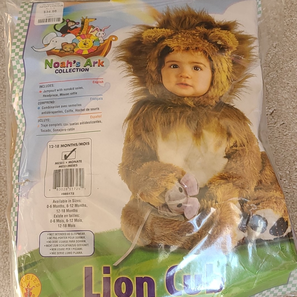 Baby lion costume sz 12-18 month